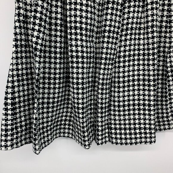 Who What Wear Skirt Black Houndstooth Tweed Pleated Midi Birdcage - Picture 8 of 8